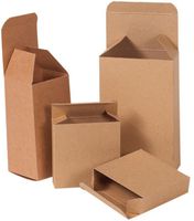 Bauxko 2 1/2" x 2 1/2" x 8" Kraft Reverse Tuck Folding Cartons, Case of 250 (xRTS20-Case)