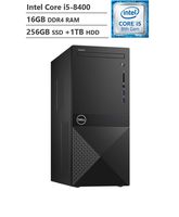 Dell Vostro Business Desktop, Intel Core i5-8400 2.80GHz Processor (9MB Cache, Up to 4.00GHz), Intel UHD Graphics 630, 16GB Memory, 256GB SSD + 1TB HDD, DVD, HDMI, Windows 10 Pro, Black