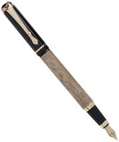 GOLDEN CHINESE HORSE M NIB FOUNTAIN PEN SUPERIOR GIFT