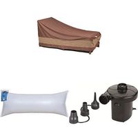 Duck Covers Ultimate Patio Chaise Lounge Cover, 86-Inch with Duck Dome Airbag, 60"L x 24"W and Duck Dome Airbags Electric Air Pump