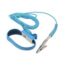 uxcell Anti-Static Adjustable Elastic Wrist Strap with Coiled Cords
