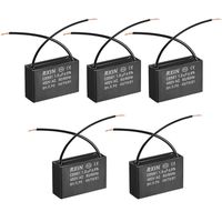 uxcell CBB61 Run Capacitor 450V AC 1.5uF 2 Wires Metallized Polypropylene Film Capacitors for Ceiling Fan 5pcs