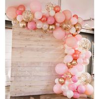 Soonlyn Rose Gold Balloons 100 Pack Gold and Pink Balloons and Pink Confetti Balloons Arch Kit for Bridal Shower Baby Shower Party Decoration