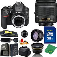Great Value Bundle for D5500 DSLR - 18-55mm AF-P + 32GB Memory + Wide Angle + Telephoto Lens + Case