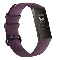 MyFitBands Strap for Fitbit Charge 3 Replacement Sports Band Metal Clasp Purple Small