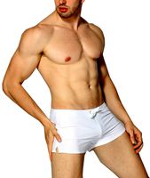 Cocobla Men's Beach Swimming Trunks, White, Size US M=Tag L(Waist:29-33inch)