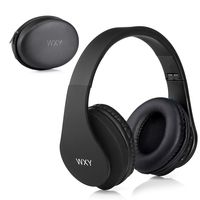 Over Ear Bluetooth Headphones, WXY Wireless Headset V5.0 with Built-in Mic, Micro TF, FM Radio, Soft Earmuffs & Lightweight for iPhone/Samsung/PC/TV/Travel(Black)