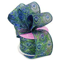 Peacock Sparkle Sheer Wired Ribbon - 2 1/2 Inches Wide - 10 Yards (56136808)