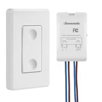 DEWENWILS Wireless Light Switch and Receiver Kit, Wall Switch Remote Control Lighting Fixture for Ceiling Lights, Fans, Lamps, No In-wall Wiring Required, 100 Ft RF Range, Programmable
