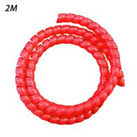 2M Wire Loom Flexible Spiral Wrap Sleeving Band Tube Cable Management Sleeve Cord Protector 8MM(Red)