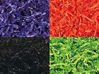 Assorted 4 Colors Halloween Crinkle Paper Shred for Packaging Gift Box/Party Decor 8-Ounce Bag Bulk Buy !! Choose Color Set (Black, Orange, Lime, Purple)