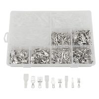 WMYCONGCONG 720 PCS Male Female Spade Connector Crimp Quick Connectors Wiring Terminals Block with Insulating Sleeve 2.8mm 4.8mm 6.3mm