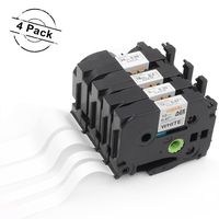 coLorty TZe Tape TZe-221 9mm 0.35 Inch, TZe-231 12mm 0.47 Inch, TZe-241 18mm 0.7 Inch, TZe-251 24mm 1 Inch Black on White Compatible with Brother P-Touch Label Tape 26.2 Feet (8m) 4-Pack