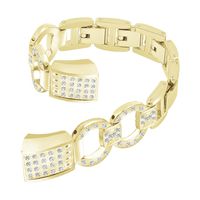 Newest Premium Replacement Accessory Metal Watch Bands Bracelet Strap for Fitbit Alta HR and Alta(No Tracker) (Style I: Gold)