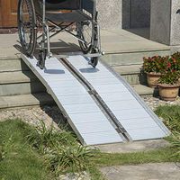AVGDeals Portable Ramp Aluminum Folding Mobility Scooter Wheelchair Threshold | Built from a Sturdy, Anti-Corrosive Aluminum Alloy