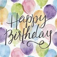 Happy Birthday Paper Cocktail Napkin, Set of 20-5 x 1 x 5 Inches