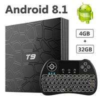 EVANPO Android TV Box 8.1 [4GB/32GB] Updated Smart TV Box Media Player Quad Core/ 64 Bits/BT 4.1/ H.265/ 3D UHD 4K Android TV Player with Wireless Mini Keyboard (Backlit)