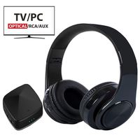 Wireless Headphones for TV Watching with Bluetooth Transmitter & Receiver (Optical Digital Audio, 3.5mm AUX, RCA) No Delay, Foldable with USB Charging Port TV Headphones Wireless