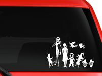Disney Nightmare Before Christmas Jack Skellington and Family Vinyl for Laptops and Windows Halloween Decal Sticker 9.5 Inches White
