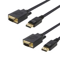 DP to VGA Cable 6ft, [2-Pack] CableCreation DisplayPort to VGA Cable Gold Plated, DP Male to VGA Male Cable, Black