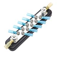 MICTUNING 10 Terminal Bus Bar Kit - 600V Bus Bar Ground Distribution Block with 10 Screws 2 Studs and 12 Heat Shrink Rings Terminals