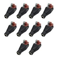 Hxchen DC Female Connector 5.5x2.1mm Power Adapter Push Type for Led Strip CCTV Camera Cable Wire Ends - (10 Pcs)