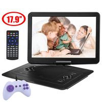 YOOHOO 17.9'' Large Portable DVD/CD Player with 15.6'' 270°Swivel High Definition LCD Screen,6 Hours Rechargeable Battery,Support CD/DVD/SD Card/USB