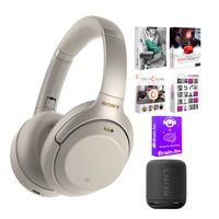 Sony WH1000XM3/S Wireless Noise-Canceling Headphones (Silver) Bundle with SRSXB10 Portable Bluetooth Speaker and Software Suite (4 Items)