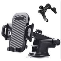 Universal Car Phone Mount Car Phone Holder for Car Dashboard Windshield Air Vent Long Arm Strong Suction Cell Phone Car Mount Compatible with iPhone 11 Pro X XS Max XR Galaxy Note10 S10 (2019, Black)
