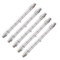 CTKcom 500-Watt 4.7-Inch J Type T3 Halogen Bulbs(5 Pack) - 118mm Double Ended 500 Watt 120 Volts T3 Halogen Bulbs R7S Double Ended Filament Flood Lights Quartz Tube Lamps 120V,5 Pack