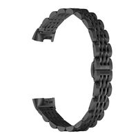 ImmSss Metal Replacement Bands Compatible for Fitbit Charge 3 and Charge 3 SE Fitness Activity Tracker, Stainless Steel Jewelry Bracelet Strap for Women Men (Black)