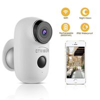 CTVISON Indoor/Outdoor Battery Powered Security Camera,Wireless Rechargeable 6000mAh Home Surveillance WIFI Cam,Support 2-Way Audio,Night Vision w/PIR Motion Sensor & SD Slot, CCTV Video House Monitor