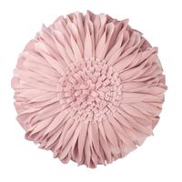 JWH 3D Sunflower Accent Pillow Hand Craft Round Cushion Decorative Pillowcase with Pillow Insert Home Sofa Bed Living Room Decor Gift 14 Inch / 35 cm Velvet Rose Gold