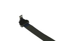 Black FPV Flat Slim Thin Ribbon FPC Cable Micro USB 90 Degree Angle to Standard USB A for sync and Charging (5CM)