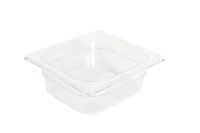 Rubbermaid Commercial Products Cold Food Insert Pan for Restaurants/Kitchens/Cafeterias, 1/6 Size, 2.5 Inches Deep, Clear (FG104P00CLR)
