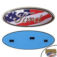 Shenwinfy Front Grille and Tailgate Emblem for 04-14 F150 F250 F350 Ford, Oval 9"X3.5", American Flag Decal Badge Nameplate for 11-14 Edge, 11-16 Explorer, 06-11 Ranger