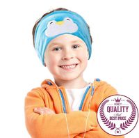 charlxee Kids Headphones Cozy and Foldable Headphone Headband Toddler Headphones for Air Travel or Home - Blue Penguin