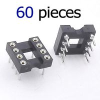 McIgIcM 60pcs 8pin IC Sockets DIP IC Sockets Adaptor Solder Type Socket