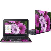 Mightyskins Skin Compatible with Samsung Chromebook 3 11.6" - Purple Flowers | Protective, Durable, and Unique Vinyl Decal Wrap Cover | Easy to Apply, Remove, and Change Styles | Made in The USA