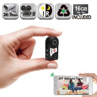 Toughsty Mini WiFi Camera Pocket Handheld Video Recorder Support iOS Android APP Remote View and IR Night Vision 16GB Micro SD Card Built-in