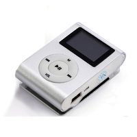 MP3 Player,Lisingtool Mini USB Clip LCD Screen Support 32GB Micro SD TF Card MP3 Player-Silver
