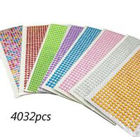 DoTebpa 4032 Pieces 6mm Colorful Bling Rhinestone Sticker Sheet Gem Diamond self Adhesive for Scrapbooking Embellishments and DIY Crafts,Wedding,Decor