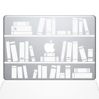 The Decal Guru 1649-MAC-13A-W Bookshelf Library Decal Vinyl Sticker, White, 13" MacBook Air