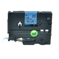 NineLeaf 1PK 9mm TZ-521 TZe521 TZ521 Laminated Labelling Tape Compatible for Brother P-Touch 3/8 Inch x 26.2 Feet Black on Blue