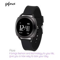 goforce Flora Fitness Activity Tracker Bluetooth Smart Watch for Women with Heart Rate Monitor Pedometer Distant Counter Calorie Burner Sleep Monitor Stainless Steel Case Waterproof 3ATM(Black)