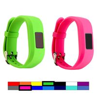 Dunfire Replacement Wristbands and Clip Cases for Garmin Vivofit 3 and Vivofit JR, Large Size and Small Size Bands, One Size Clip Case (2PCS - Green&Pink, Large)