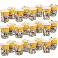 Kicko Classic Popcorn Cups - 24 Pieces Disposable Food Container - Perfect for Kernels, Ice Cream, Carnivals, Street Fairs, Night Movie, Party Favor and Supplies