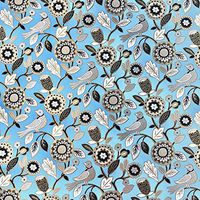 Jillson & Roberts Gift Wrap, Melody Meadow Blue (8 Rolls 5ft x 30in)