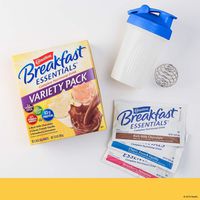 Carnation Breakfast Essentials Powder Drink Mix, Variety Pack, Box of 10 Packets (1 Pack) Shaker Bottle Included
