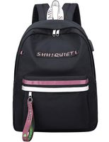 El-fmly Backpack for School Lightweight USB Charging Port Headphone Laptop Cute Bookbag for Girls Teen Black Pink Bag